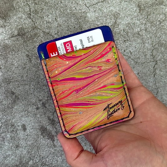 The "Clip" Card Holder & Money Clip Marble | Purple |