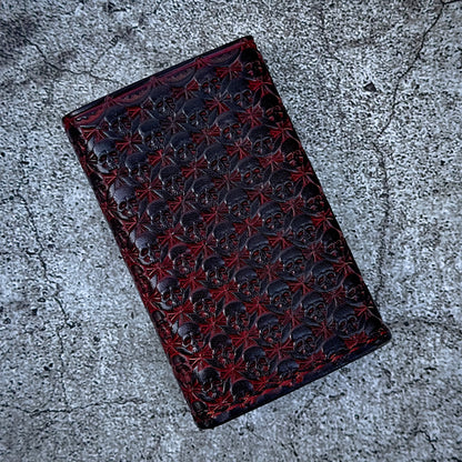 | Ready to Ship | Billet Box Rev 4 Hand Tooled Geo Skull | Black on Red |
