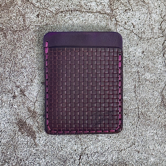 The "Clip" Card Holder & Money Clip Weave Pattern | Purple |
