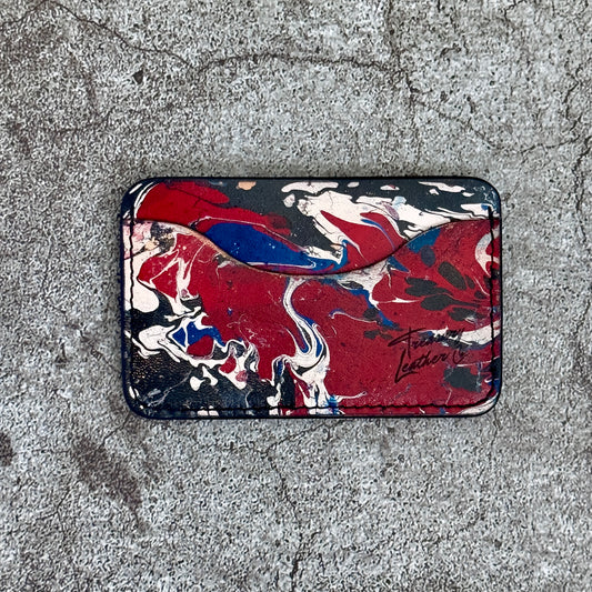 The "Minimalist" Card Holder Marble | Red White Blue Black |