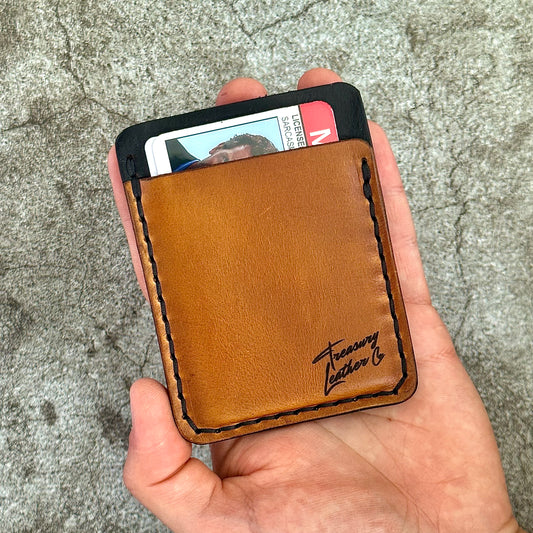 The "Clip" Card Holder & Money Clip Horween CXL | Tan Black |