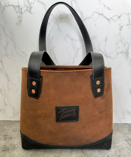 The Midday Mini Tote Bag | Black & Brown Suede | (Ready to Ship)