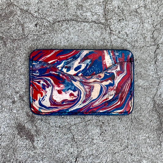 The "Minimalist" Card Holder Marble | Blue Red White |