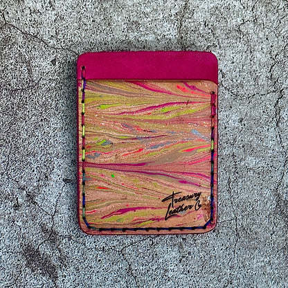 The "Clip" Card Holder & Money Clip Marble | Pink |