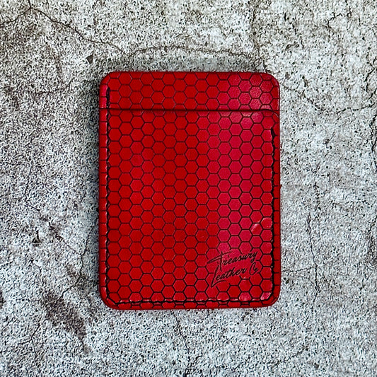 The "Clip" Card Holder & Money Clip Honeycomb | Red |